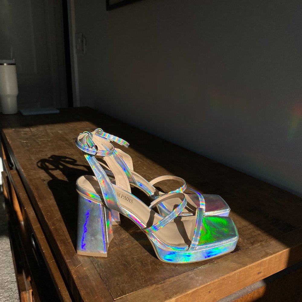 DISCO GLAM CHUNKY Y2K PLATFORM HEELS